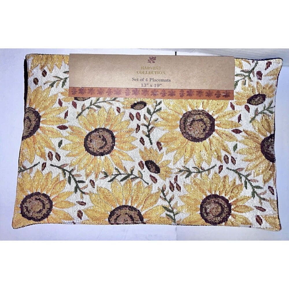 sunflower tapestry placemats 13"x19" NEW